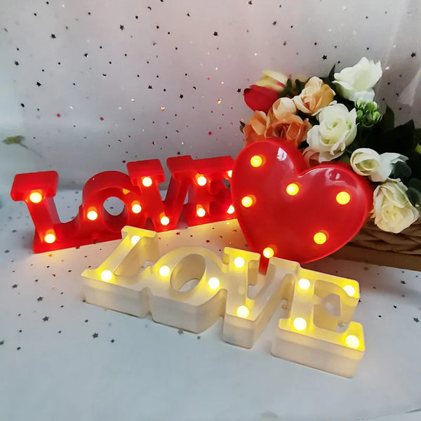 Valentine's 3D LED Letters and Hearts