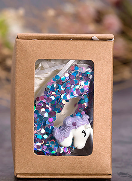 Purple Rainbow Horse Unicorn Baby Birthday Candle Decorations Shiny Rhinestone Wedding Smokeless Candle Toppers Baking Supplies