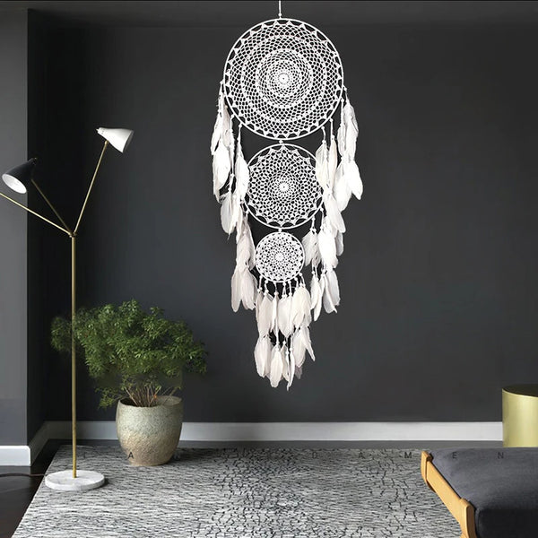 Large Boho Decor Dream Catcher Nordic White Black Macrame Wall Hanging For Wedding Garden Home Girl's Room Decoration Ornaments