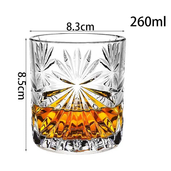Starburst Engraved Whiskey Glass Set