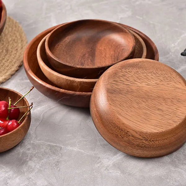 Wooden Pallet Creativity Round Western Dishes Multifunctional Storage Plate Tea Tray Household Kitchen Supplie