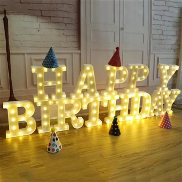 Wedding Decorative Name Letters Alphabet Letter LED Lights Luminous Number Lamp Night Light Party Baby Bedroom Decoration Home