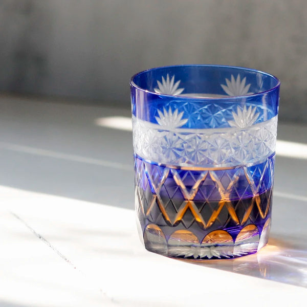 Blue Whiskey Water Vodka Glasses Japan Edo Kiriko Glass Hand Cut To Clear Crystal Wine Glass Cup Drinking Drinkware 10oz/300ml