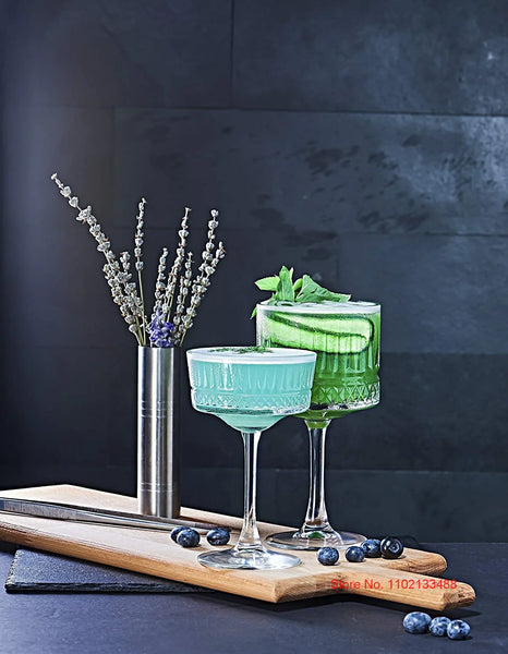 Carved Cocktail Glasses Set