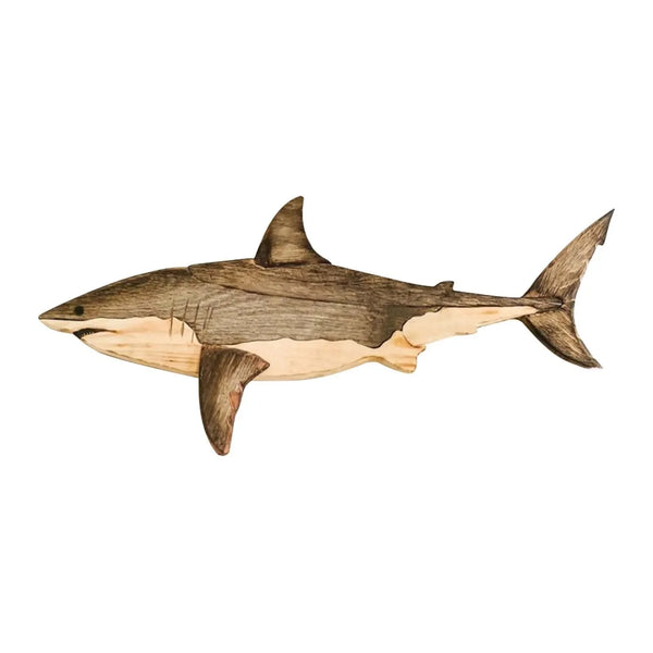 Wooden Sea Fish Decor Statue Whale Figurine Sculpture Ornament Rustic Decoration Wall Hanging Decoration For Living Room Bedroom
