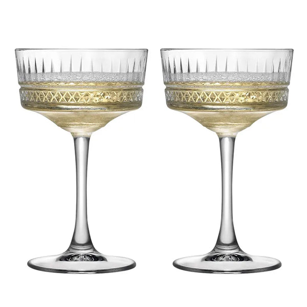 Carved Cocktail Glasses Set