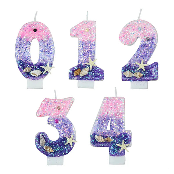 Mermaid Number Birthday Candle