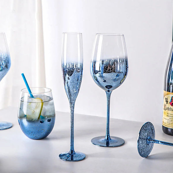 Starry Blue Wine Glasses