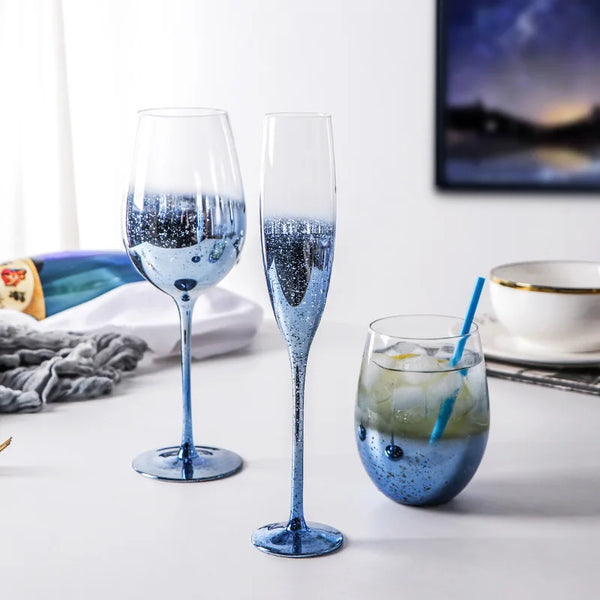Starry Blue Wine Glasses