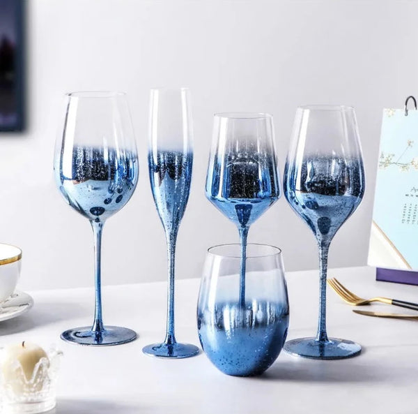 Blue Starry Wine Glasses