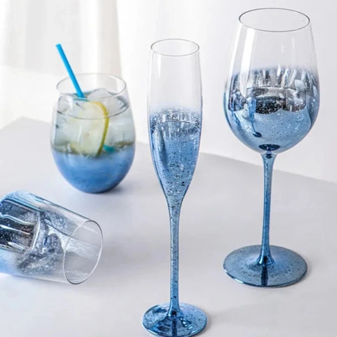 Blue Starry Wine Glasses